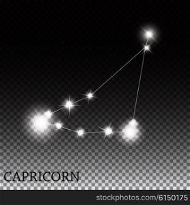 Capricorn Zodiac Sign of the Beautiful Bright Stars Vector Illustration EPS10. Capricorn Zodiac Sign of the Beautiful Bright Stars Vector Illus