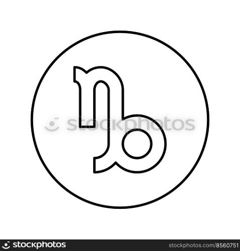 capricornus zodiac line icon vector. capricornus zodiac sign. isolated contour symbol black illustration. capricornus zodiac line icon vector illustration