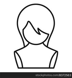 Caps wig icon outline vector. Long style. Trendy model. Caps wig icon outline vector. Long style