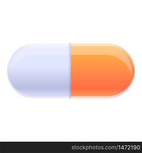 Capsule dosage icon. Cartoon of capsule dosage vector icon for web design isolated on white background. Capsule dosage icon, cartoon style
