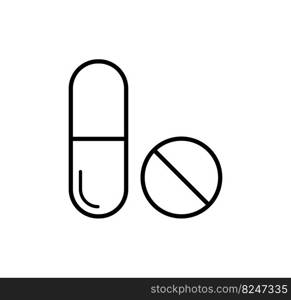 Capsule icon medicine flat style illustration