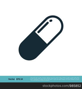 Capsule Icon Vector Logo Template Illustration Design. Vector EPS 10.