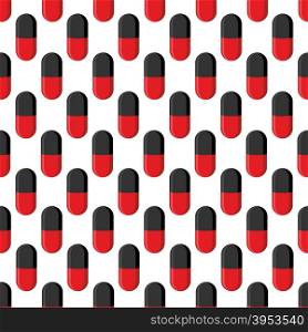 Capsule medical seamless pattern. Pills vector background&#xA;