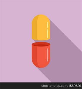 Capsule pill icon. Flat illustration of capsule pill vector icon for web design. Capsule pill icon, flat style