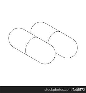 Capsule pill icon in isometric 3d style isolated on white background. Capsule pill icon, isometric 3d style