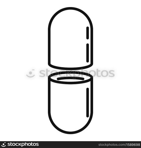 Capsule pill icon. Outline capsule pill vector icon for web design isolated on white background. Capsule pill icon, outline style