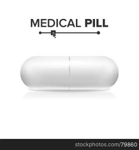 Capsule Pill Vector. Tablet, Pharmaceutical Antibiotic. Isolated Illustration. Capsule Pill Vector. Tablet, Pharmaceutical Antibiotic Isolated