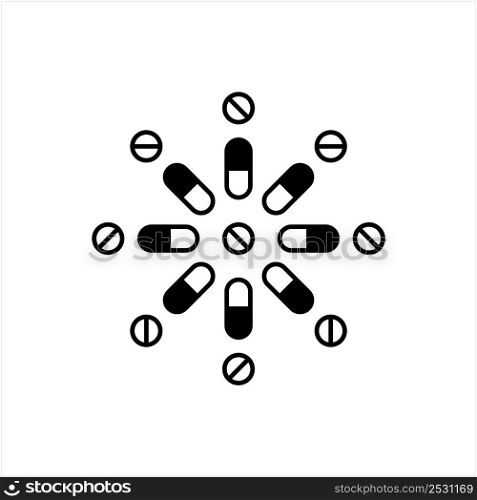 Capsule Pills Icon Vector Art Illustration