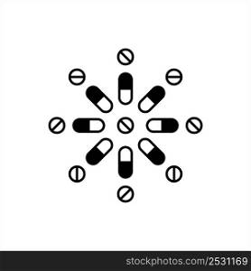 Capsule Pills Icon Vector Art Illustration