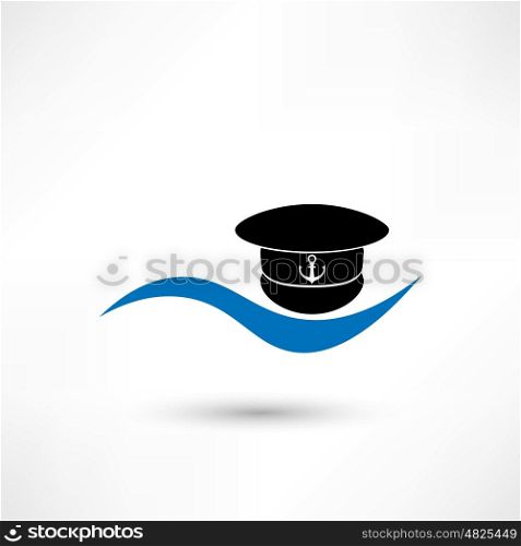 Captain hat icon isolated on white background