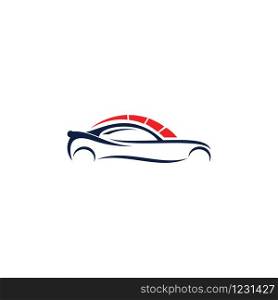 Car abstract vector logo design concept. Auto service icon with wrench. Car repair and auto parts theme.