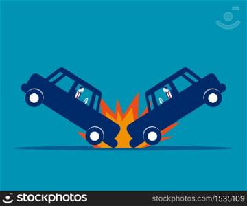 Car accident. Concept business vector, Broken, Road, Collision.