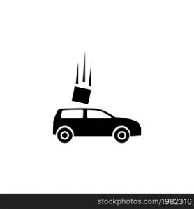 Car Accident. Flat Vector Icon. Simple black symbol on white background. Car Accident Flat Vector Icon
