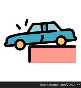 Car accident icon. Outline car accident vector icon color flat isolated. Car accident icon color outline vector