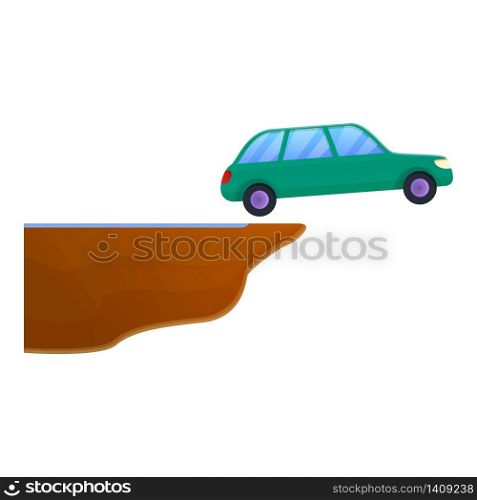 Car accident jump icon. Cartoon of car accident jump vector icon for web design isolated on white background. Car accident jump icon, cartoon style