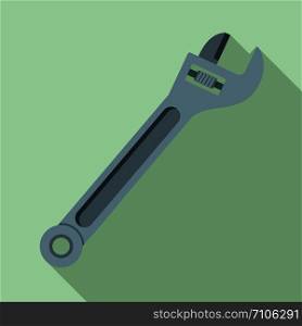 Car adjustable wrench icon. Flat illustration of car adjustable wrench vector icon for web design. Car adjustable wrench icon, flat style