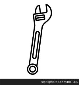 Car adjustable wrench icon. Outline car adjustable wrench vector icon for web design isolated on white background. Car adjustable wrench icon, outline style