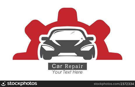 Car and gear. Vector scalable illustration for a logo, logo or brand.