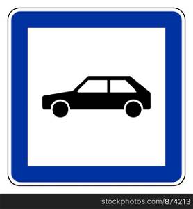 Car and road sign