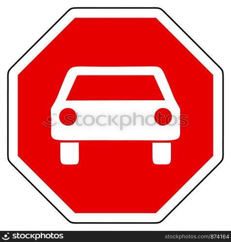 Car and stop sign