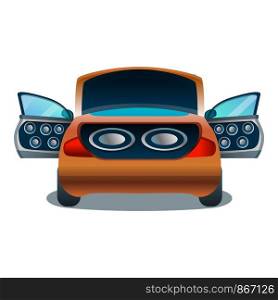 Car audio system icon. Cartoon of car audio system vector icon for web design isolated on white background. Car audio system icon, cartoon style
