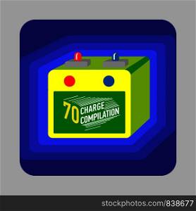 Car battery concept background. Cartoon illustration of car battery vector concept background for web design. Car battery concept background, cartoon style