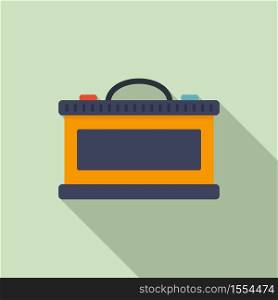 Car battery icon. Flat illustration of car battery vector icon for web design. Car battery icon, flat style