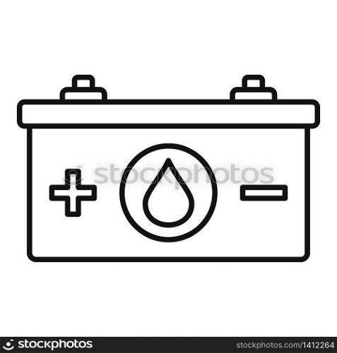 Car battery icon. Outline car battery vector icon for web design isolated on white background. Car battery icon, outline style