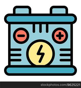 Car battery icon outline vector. Ecology energy. Power fuel color flat. Car battery icon vector flat