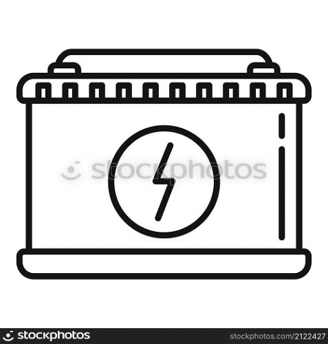 Car battery icon outline vector. Full charge. Recharge power. Car battery icon outline vector. Full charge