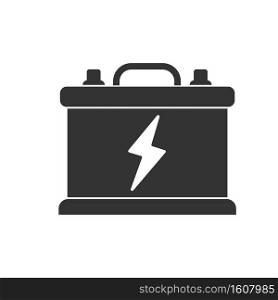 Car battery icon. Vector illustration isolated on white background. Flat style