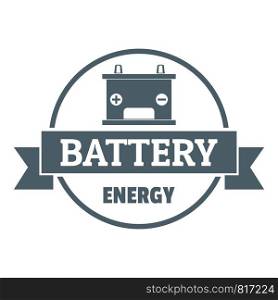 Car battery logo. Simple illustration of car battery vector logo for web. Car battery logo, simple gray style