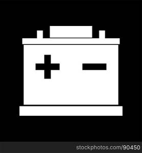 Car battery white color icon .. Car battery it is white color icon .
