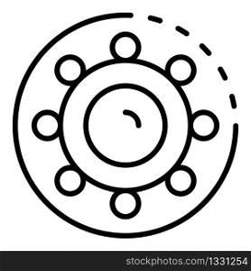 Car bearing icon. Outline car bearing vector icon for web design isolated on white background. Car bearing icon, outline style