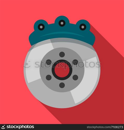 Car brake disc icon. Flat illustration of car brake disc vector icon for web design. Car brake disc icon, flat style