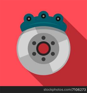 Car brake disc icon. Flat illustration of car brake disc vector icon for web design. Car brake disc icon, flat style
