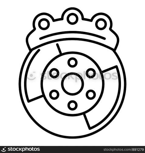Car brake disc icon. Outline car brake disc vector icon for web design isolated on white background. Car brake disc icon, outline style