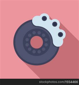 Car brake disk icon. Flat illustration of car brake disk vector icon for web design. Car brake disk icon, flat style
