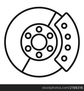 Car brake disk icon outline vector. Disc pad. Break auto. Car brake disk icon outline vector. Disc pad