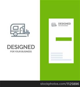Car, Camp, Spring Grey Logo Design and Business Card Template