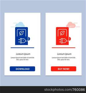 Car, Charging, Electric, Stations, Vehicle Blue and Red Download and Buy Now web Widget Card Template