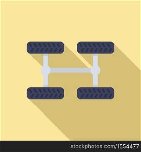 Car chassis icon. Flat illustration of car chassis vector icon for web design. Car chassis icon, flat style