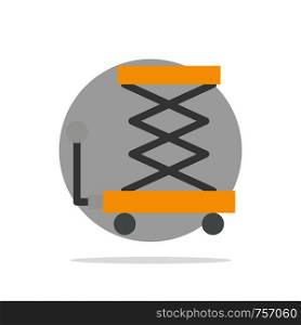 Car, Construction, Lift, Scissor Abstract Circle Background Flat color Icon