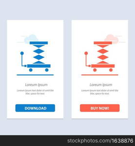 Car, Construction, Lift, Scissor  Blue and Red Download and Buy Now web Widget Card Template