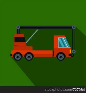 Car crane icon. Flat illustration of car crane vector icon for web. Car crane icon, flat style