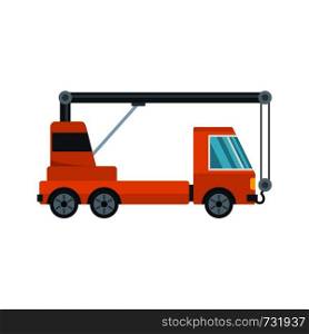 Car crane icon. Flat illustration of car crane vector icon for web. Car crane icon, flat style