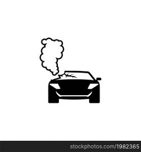 Car Crash Accident. Flat Vector Icon. Simple black symbol on white background. Car Crash Accident Flat Vector Icon