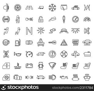 Car dashboard icons set outline vector. Car automobile. Auto transport. Car dashboard icons set outline vector. Car automobile