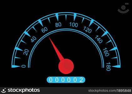 car dashboard speedometer scale, driving speed and mileage, simple design