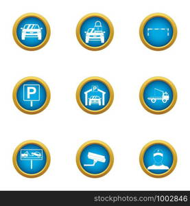 Car deal icons set. Flat set of 9 car deal vector icons for web isolated on white background. Car deal icons set, flat style